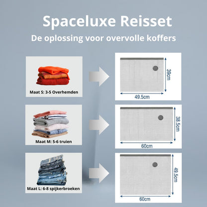 SpaceLuxe™ vacuüm reisset | Nooit meer stress bij het inpakken van je koffer