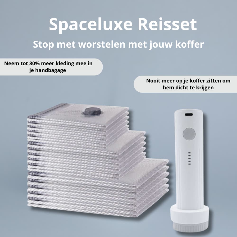 SpaceLuxe™ vacuüm reisset | Nooit meer stress bij het inpakken van je koffer