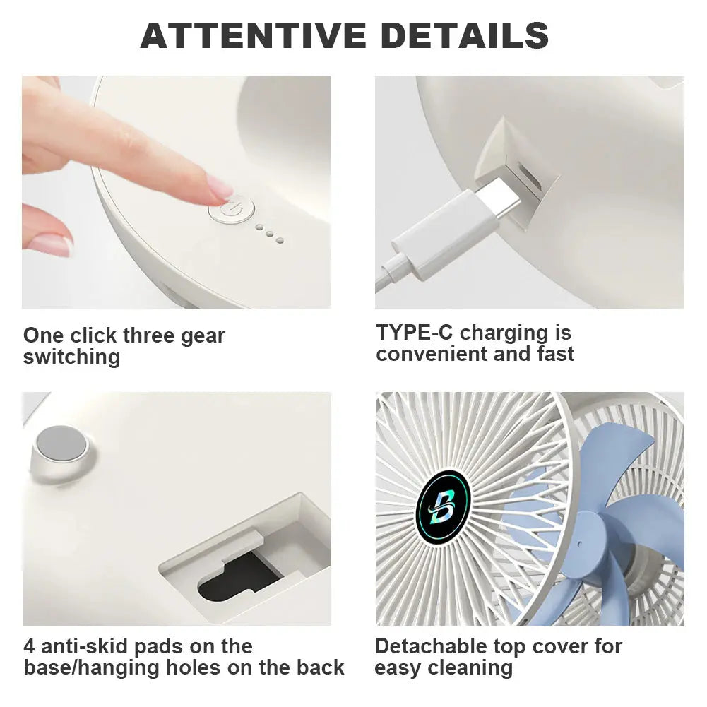BreezeMate™ 2-in-1 Opvouwbare Tafel- & Keukenventilator