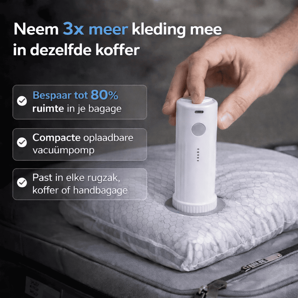 SpaceLuxe™ vacuüm reisset | Nooit meer stress bij het inpakken van je koffer
