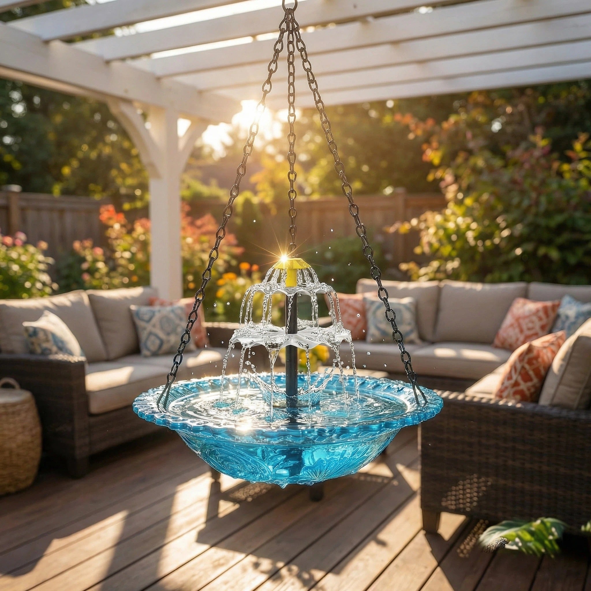 AquaBloom™ – Solar Hangende Fontein voor Ontspannende Tuinoase