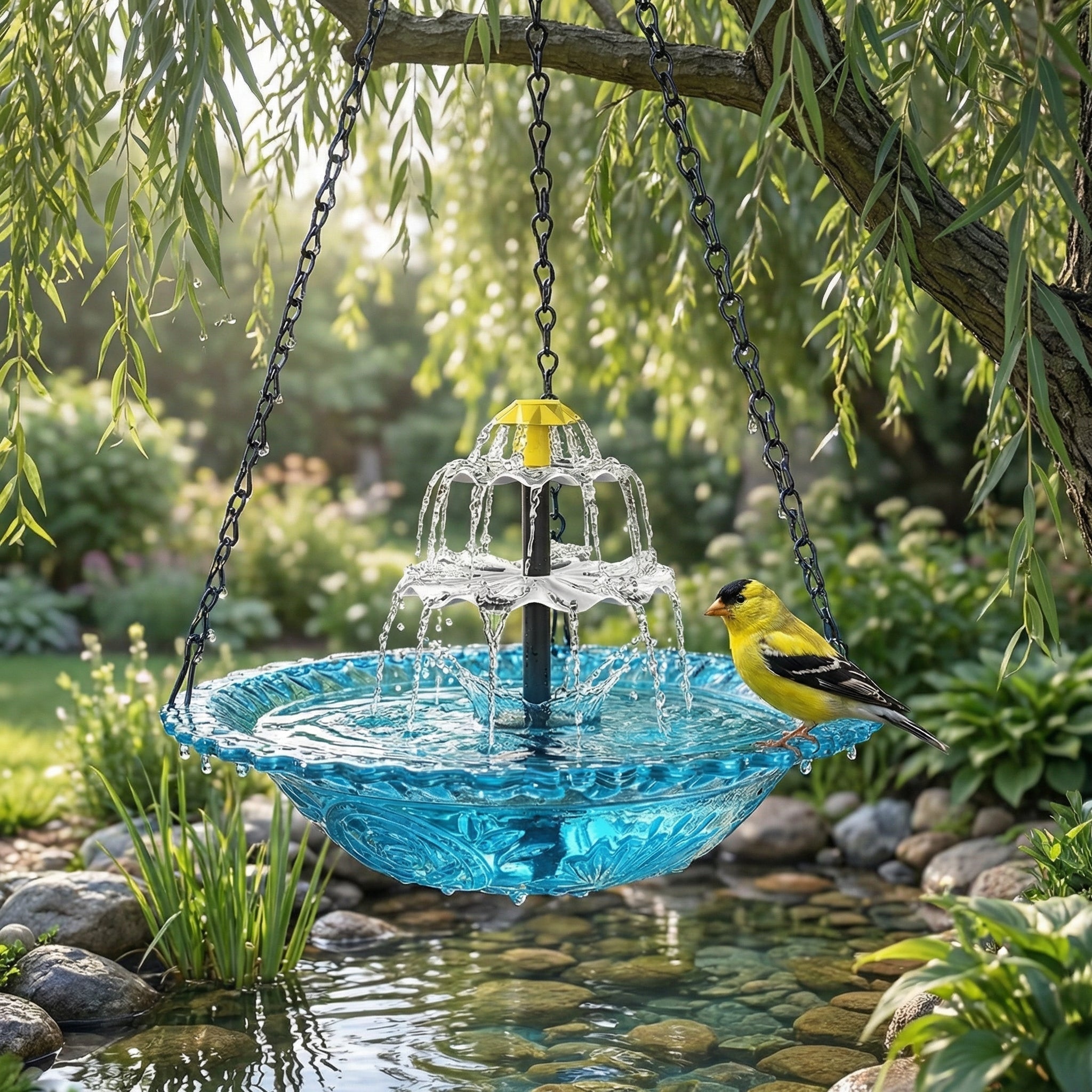 AquaBloom™ – Solar Hangende Fontein voor Ontspannende Tuinoase